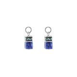 EAR ME UP Charm GeoCUBE® silber-blau