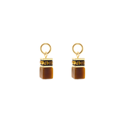 EAR ME UP Charm GeoCUBE® gold-braun von COEUR DE LION