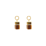 EAR ME UP Charm GeoCUBE® gold-braun