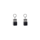 EAR ME UP Charm GeoCUBE® silber-schwarz