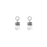 EAR ME UP Charm GeoCUBE® silber-weiß von COEUR DE LION