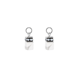 EAR ME UP Charm GeoCUBE® silber-weiß