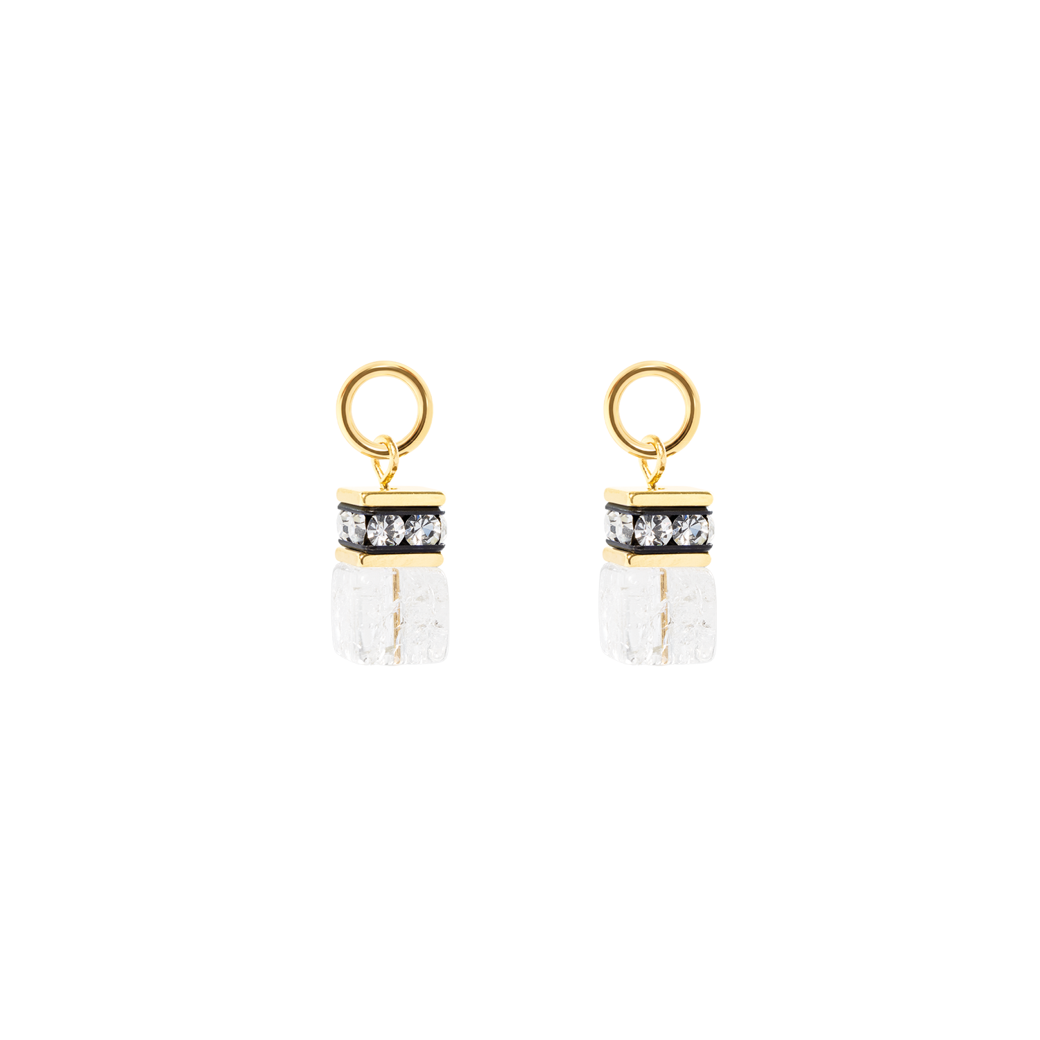 EAR ME UP Charm GeoCUBE® gold-kristall