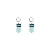 EAR ME UP Charm GeoCUBE® silber-aqua von COEUR DE LION