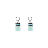 EAR ME UP Charm GeoCUBE® silber-aqua