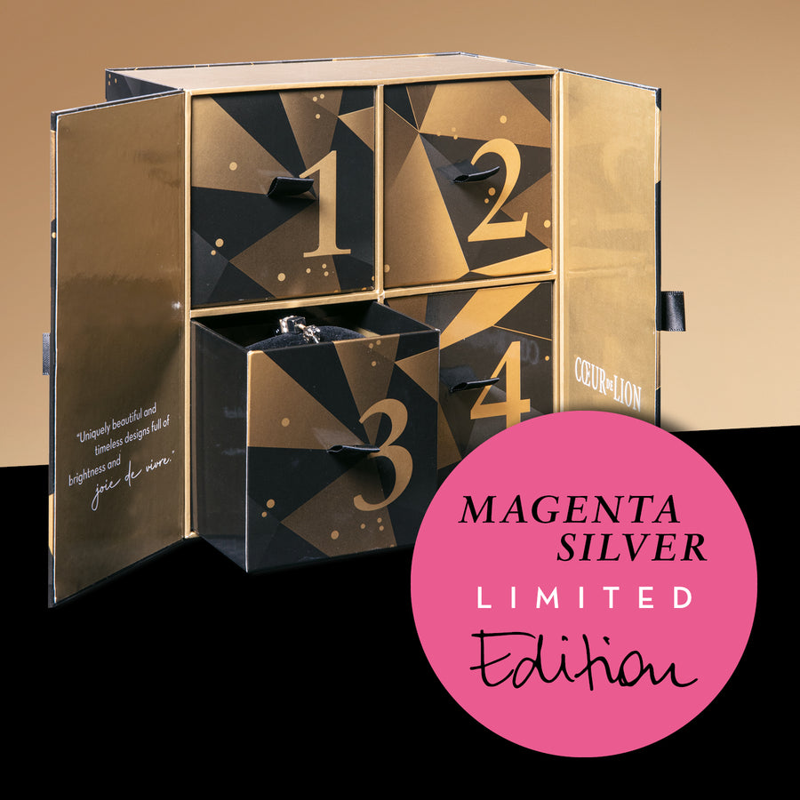 Adventskalender Magenta Silber