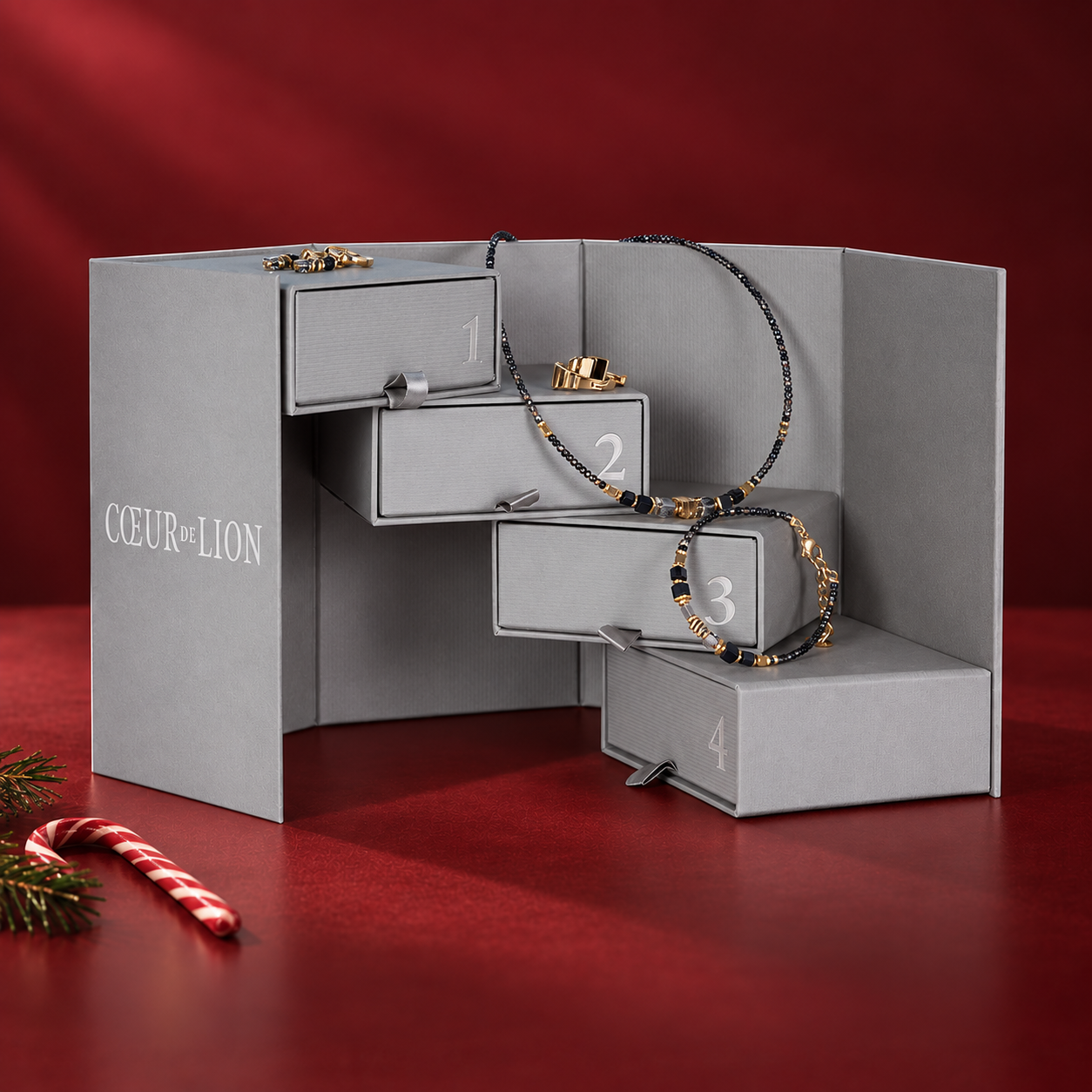 Adventskalender Wave gold-schwarz