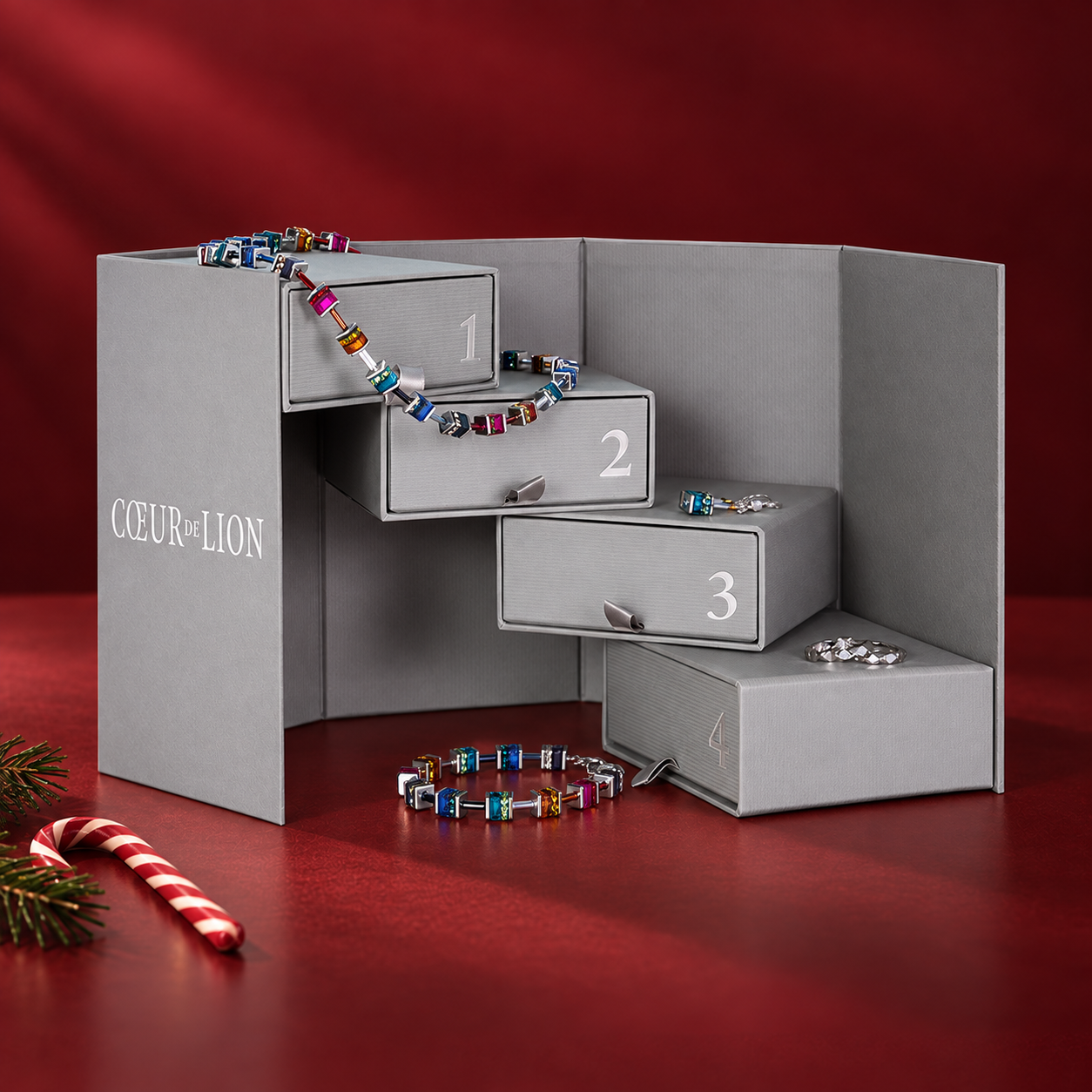 Adventskalender Classic Multicolor Winter silber