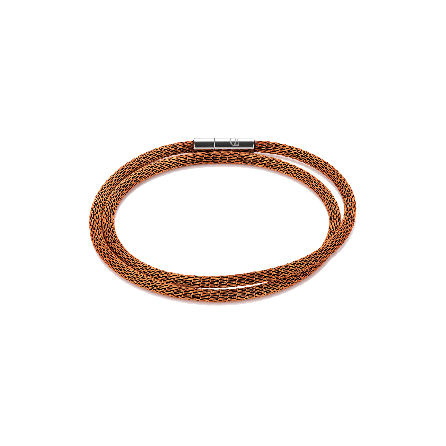 Armband Mesh versilbert & emailliert orange von COEUR DE LION