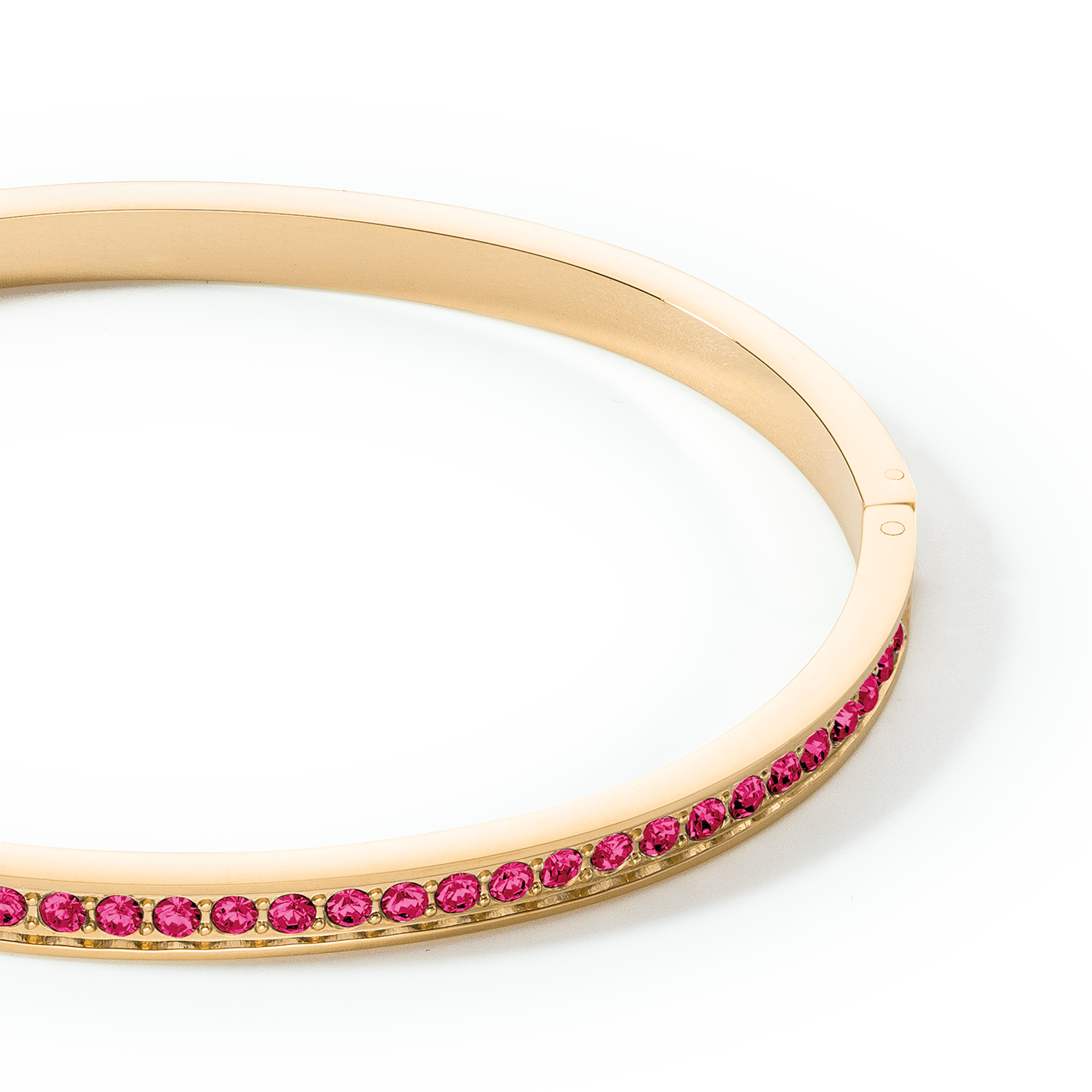 Armreif Edelstahl & Kristalle Gold Pink 17 von COEUR DE LION – Detailaufnahme