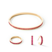 Armreif Edelstahl & Kristalle Gold Pink 17 von COEUR DE LION – im Set mit passenden Schmuckstücken