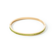 Armreif Edelstahl & Kristalle slim gold grün 17 von COEUR DE LION