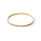 Armreif Edelstahl & Kristalle slim gold multicolor pastell 17