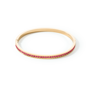 Armreif Edelstahl & Kristalle Gold Pink 19 von COEUR DE LION