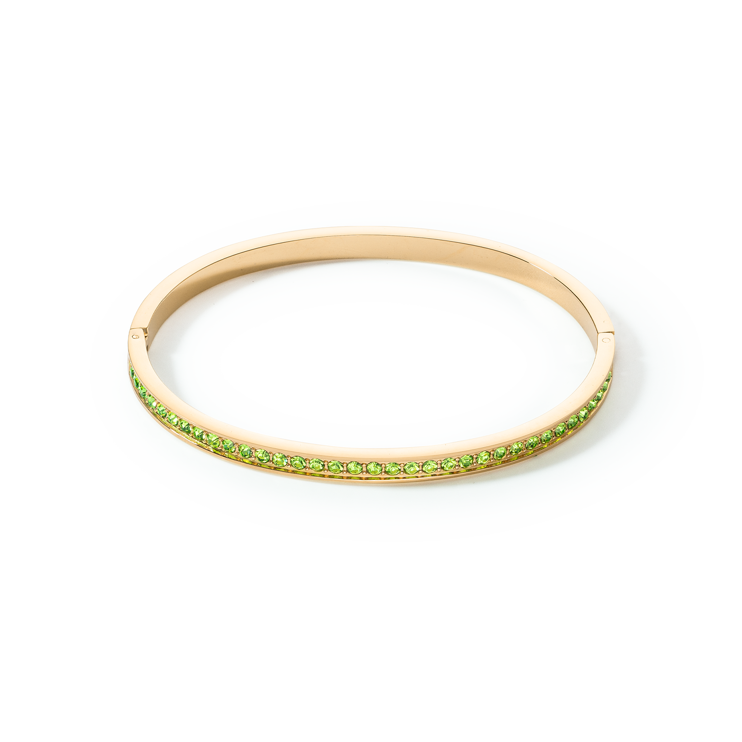 Armreif Edelstahl & Kristalle slim gold grün 19