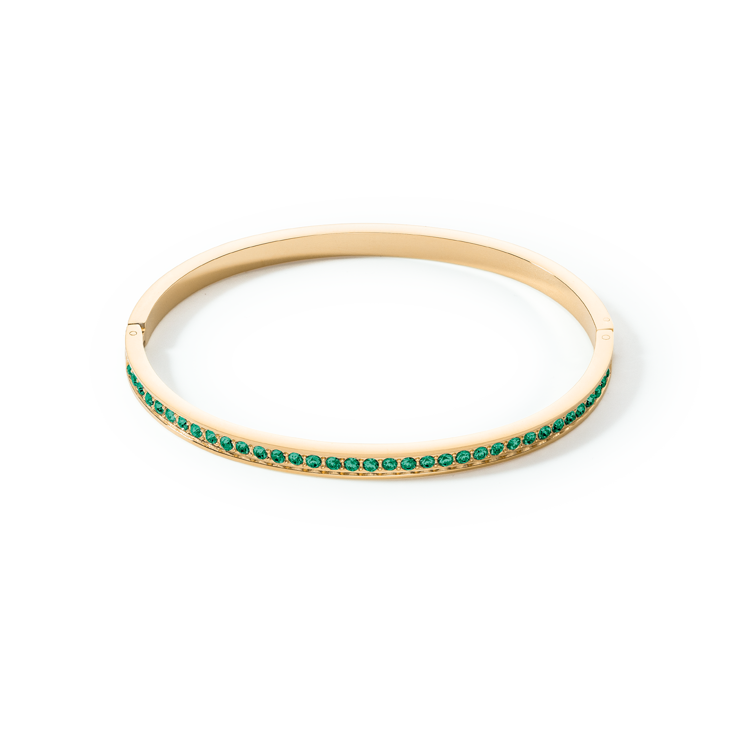 Armreif Edelstahl & Kristalle Gold Dunkelgrün 19 von COEUR DE LION