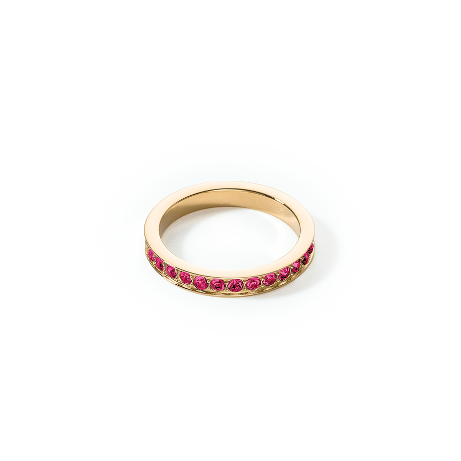 Ring Edelstahl & Kristalle Gold Pink