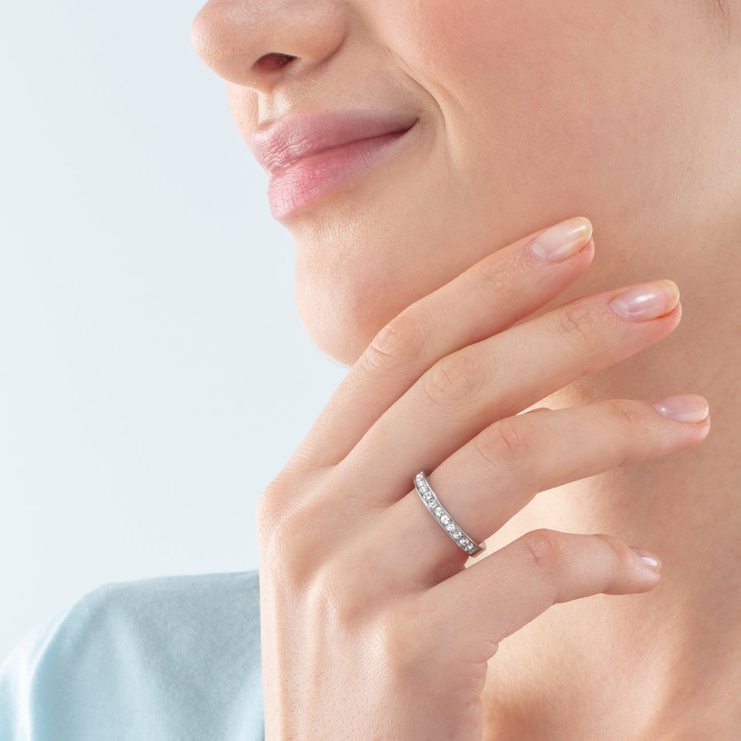 Ring Edelstahl & Kristalle silber kristall