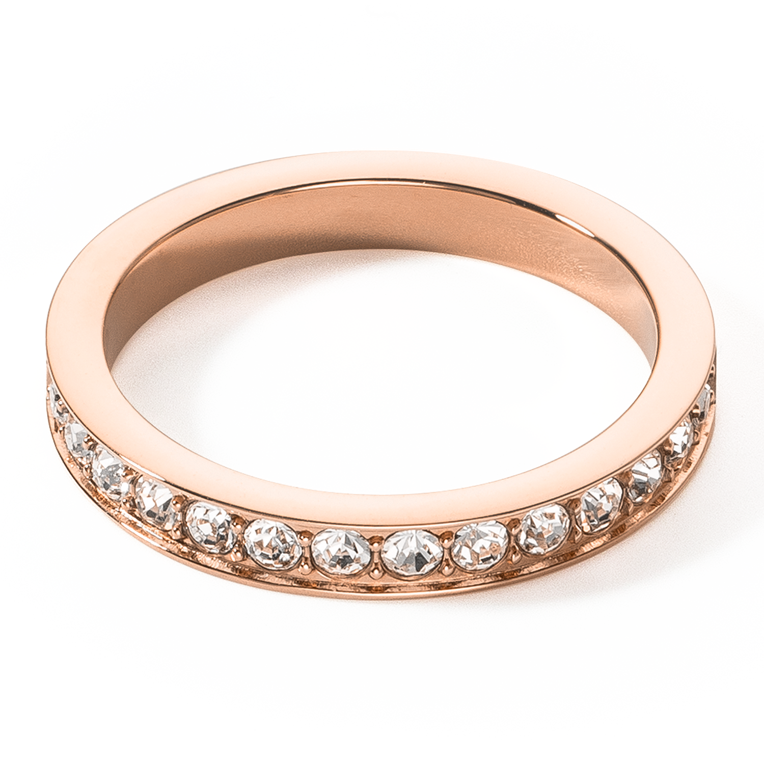 Ring Edelstahl & Kristalle roségold kristall