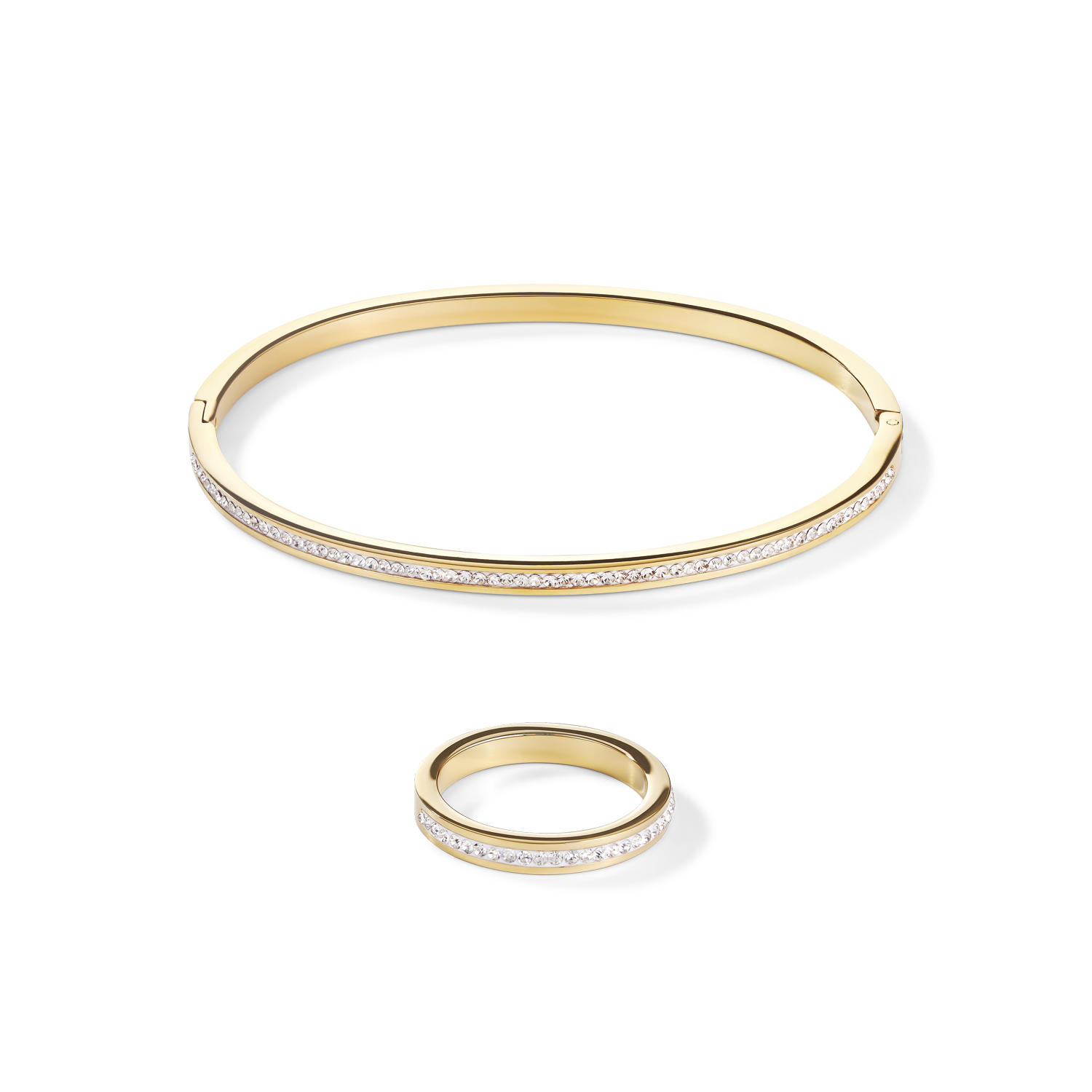 Ring Edelstahl gold & Kristalle Pavé kristall