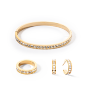 Ohrringe Creole 20 Edelstahl & Kristalle gold kristall von COEUR DE LION – im Set mit passenden Schmuckstücken
