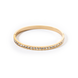 Armreif Edelstahl & Kristalle gold kristall (Größe 17 cm)