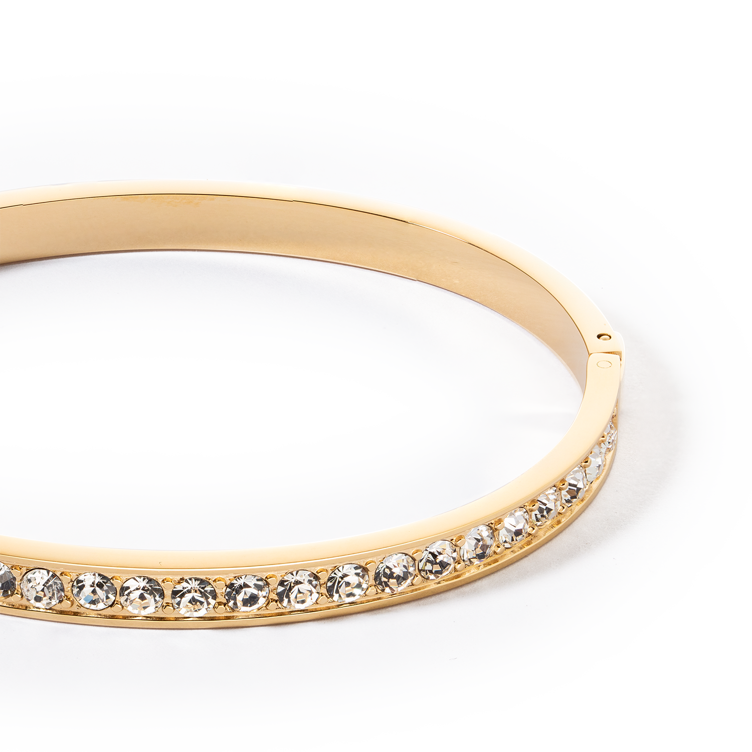 Armreif Edelstahl & Kristalle gold kristall (Größe 17 cm)