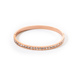 Armreif Edelstahl & Kristalle roségold kristall (Größe 17 cm)