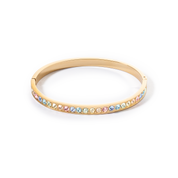 Armreif Edelstahl & Kristalle gold multi pastell (Größe 19 cm) von COEUR DE LION