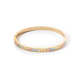 Armreif Edelstahl & Kristalle gold multi pastell (Größe 19 cm)