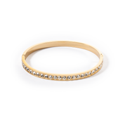 Armreif Edelstahl & Kristalle gold kristall (Größe 19 cm) von COEUR DE LION