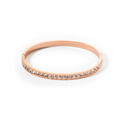 Armreif Edelstahl & Kristalle roségold kristall (Größe 19 cm) von COEUR DE LION