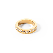 Ring Edelstahl & Kristalle gold kristall von COEUR DE LION