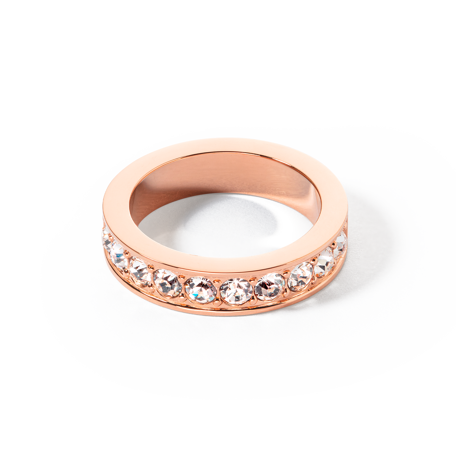 Ring Edelstahl & Kristalle roségold kristall von COEUR DE LION – Detailaufnahme