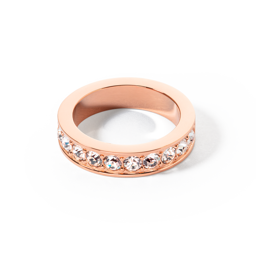 Ring Edelstahl & Kristalle roségold kristall