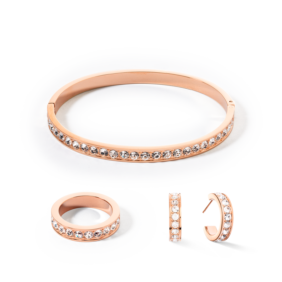 Ring Edelstahl & Kristalle roségold kristall