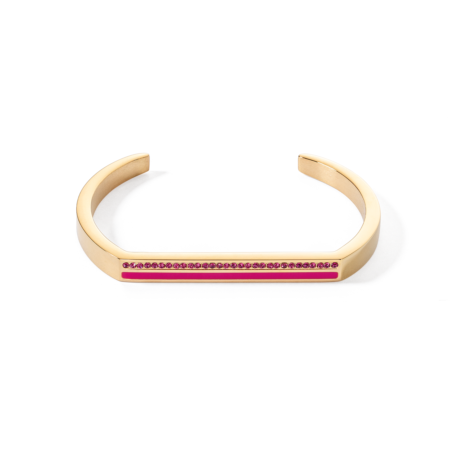 Armreif Cuff Square Stripes gold-pink von COEUR DE LION