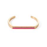 Armreif Cuff Square Stripes gold-pink