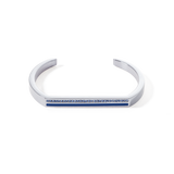 Armreif Cuff Square Stripes silber-blau