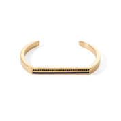 Armreif Cuff Square Stripes gold-schwarz von COEUR DE LION