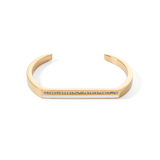Armreif Cuff Square Stripes gold-weiß