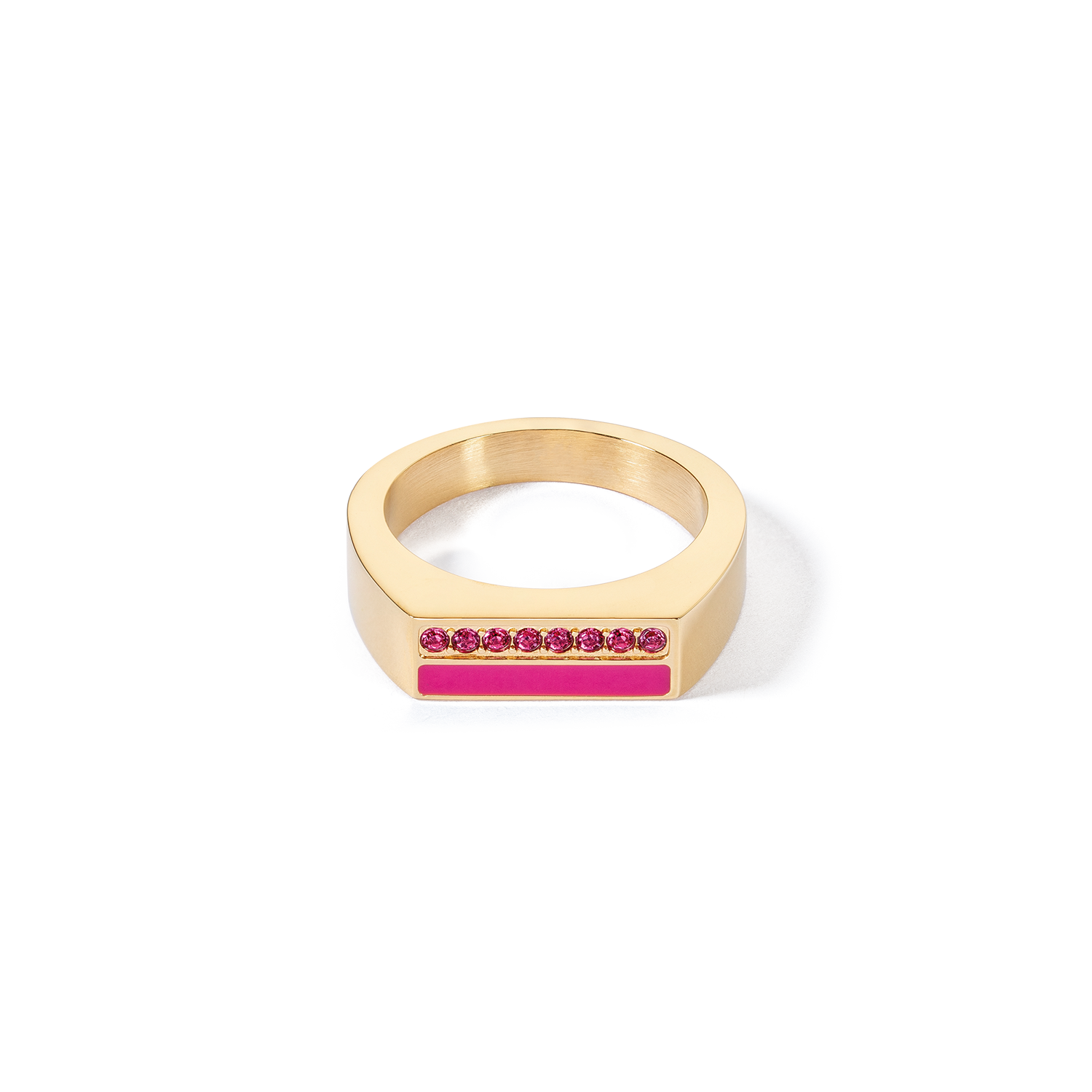 Ring Square Stripes gold-pink von COEUR DE LION