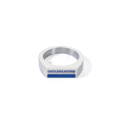 Ring Square Stripes silber-blau von COEUR DE LION