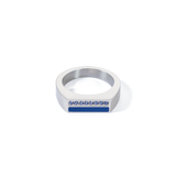Ring Square Stripes silber-blau