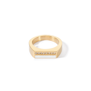 Ring Square Stripes gold-weiß von COEUR DE LION