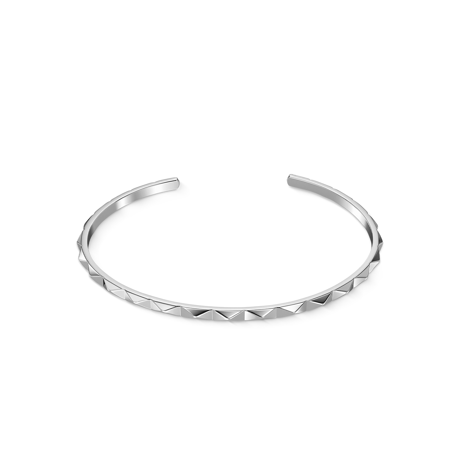 Offener Armreif Spikes Silber
