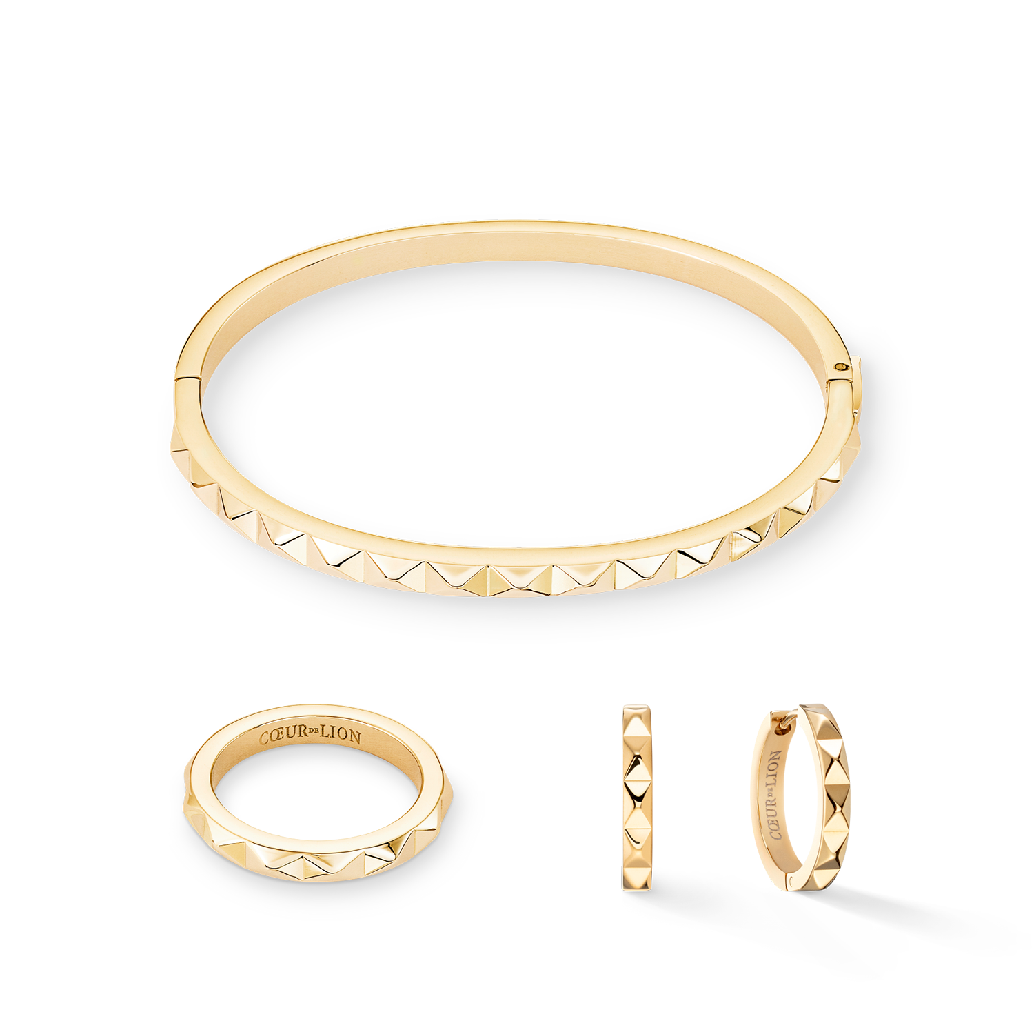 Ring Spikes gold von COEUR DE LION – im Set mit passenden Schmuckstücken