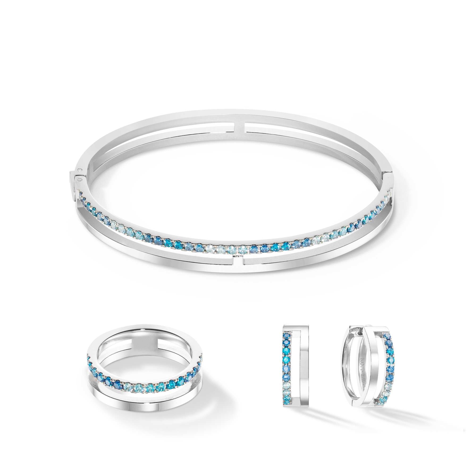 Eternal Unity Creolen silber-blau