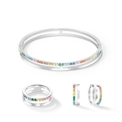 Eternal Unity Creolen silber-multicolor von COEUR DE LION – im Set mit passenden Schmuckstücken