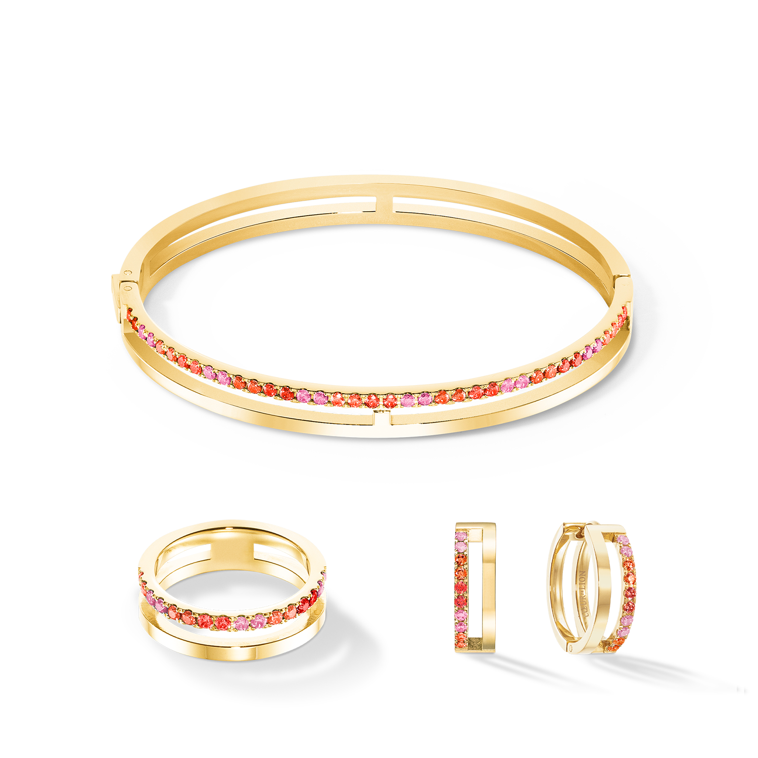 Eternal Unity Armreif gold-rot von COEUR DE LION – im Set mit passenden Schmuckstücken
